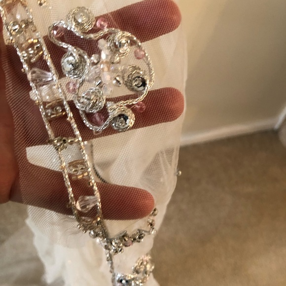 Stephen Yearick Strapless Wedding Gown and Veil - NWT- Champagne Color - Picture 11 of 16